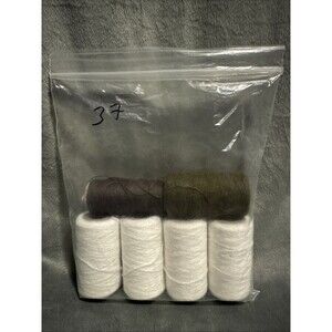 Vintage 80s 6 pc Punch Embroidery Thread Clarke's Mixed Colors White Bag 37